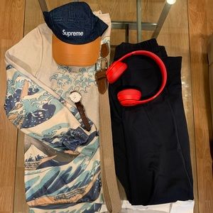 Adidas Gazelle, Jcrew Tech Trousers, Great Waves